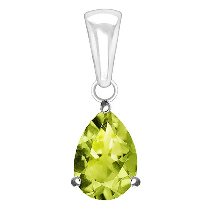 White 375 or 750/1000 Gold & Peridot Pendant - Aurora