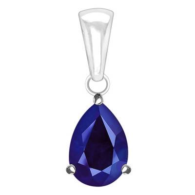 375 or 750/1000 White Gold & Pear Sapphire Pendant - Aurora