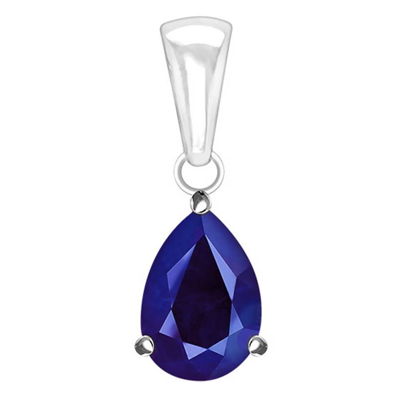 375 or 750/1000 White Gold & Pear Sapphire Pendant - Aurora