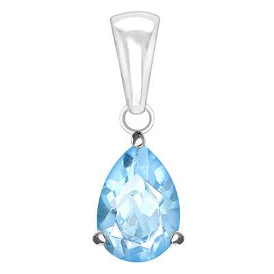 Pendentif Or Blanc 375 ou 750 & Topaze - Aurora
