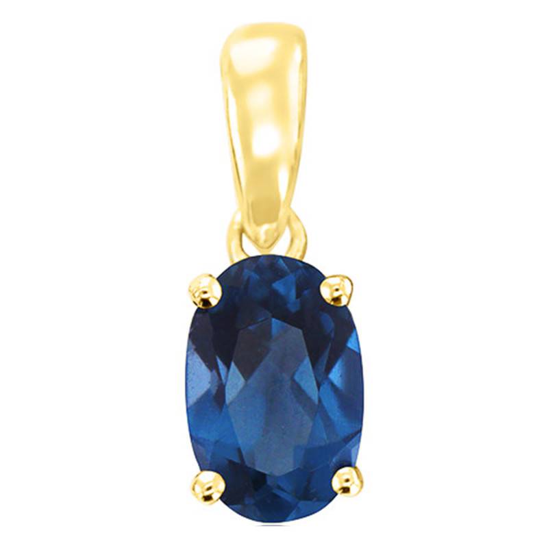 Aurora Yellow Gold 375 or 750 London Blue Topaz Pendant - Aurora