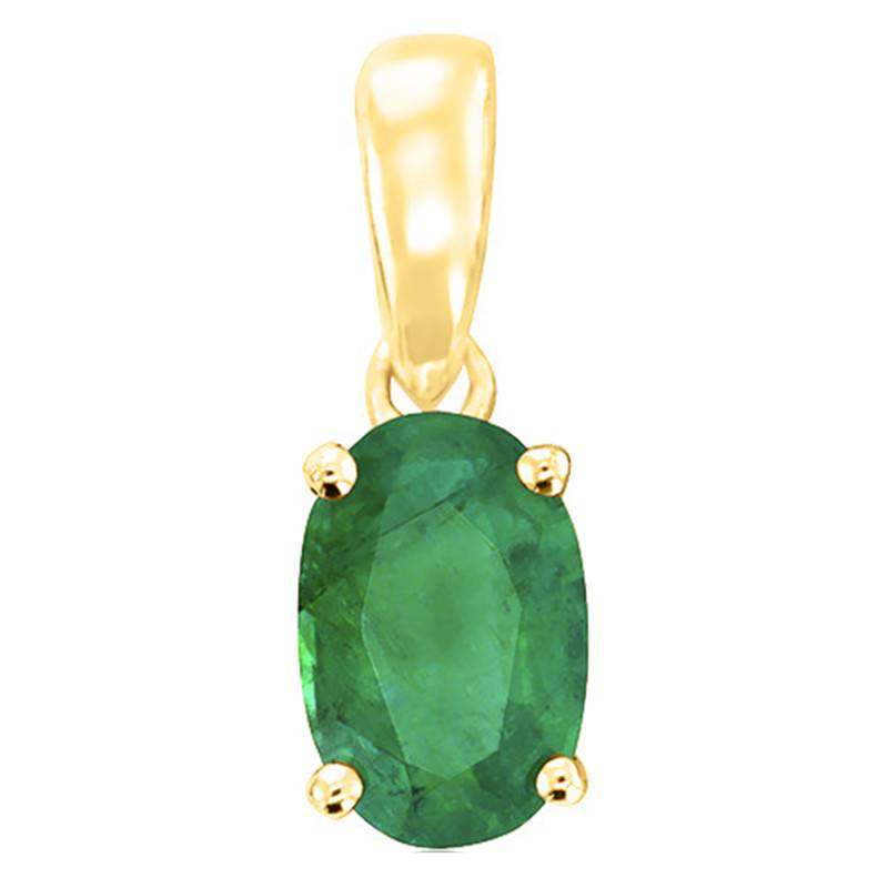 Aurora Yellow Gold 375 or 750 Oval Emerald Pendant - Aurora