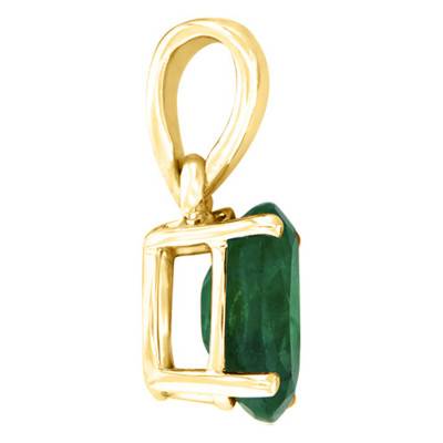 Aurora Yellow Gold 375 or 750 Oval Emerald Pendant - Aurora