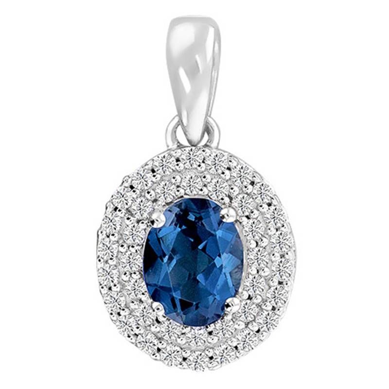 White Gold 375 or 750 Diamond & Topaz Pendant - Aurora