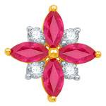 Pendentif Etoile Rubis Or Jaune