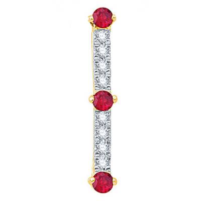 Pendentif, Or Jaune 375 & Rubis - Aurora