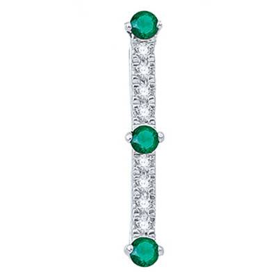 Pendentif, Or Blanc 375 & Emeraude - Aurora