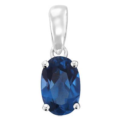Pendentif Or Blanc 375 ou 750 & Topaze London Blue - Aurora