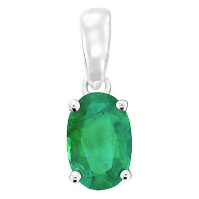 Pendentif en Or Blanc 375 ou 750 & Emeraude - Aurora