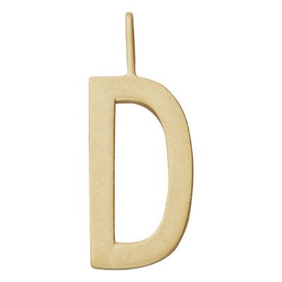 Yellow Gold-Plated Letter D Charm Pendant - Design Letters