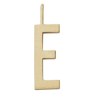 Yellow Gold-Plated Letter E Charm Pendant - Design Letters