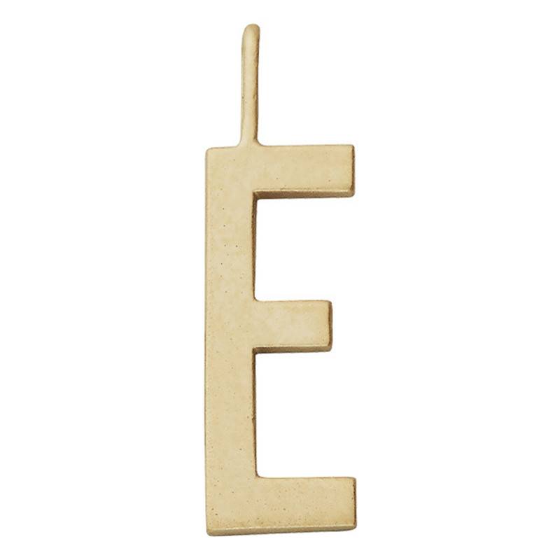 Yellow Gold-Plated Letter E Charm Pendant - Design Letters