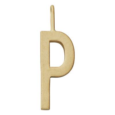 18K Gold-Plated Letter P Charm Pendant - Design Letters