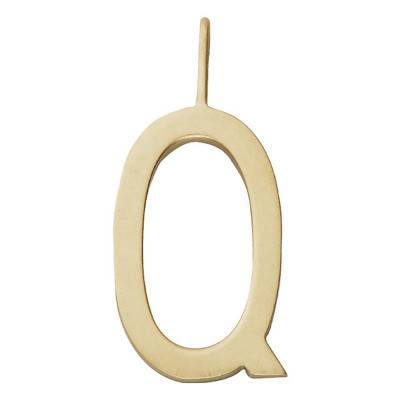 18K Yellow Gold-Plated Letter Q Charm Pendant - Design Letters
