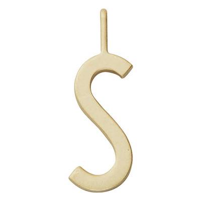 18K Yellow Gold-Plated Letter S Charm Pendant - Design Letters