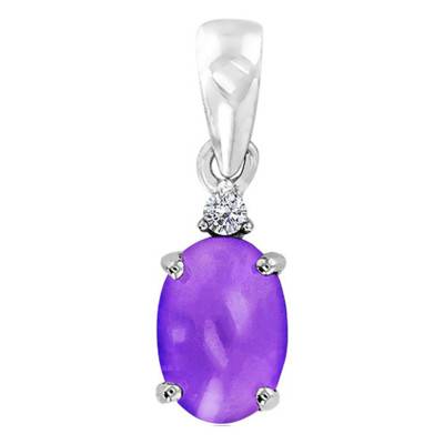 Pendentif en Or Blanc 375 ou 750 Diamant & Améthyste - Aurora