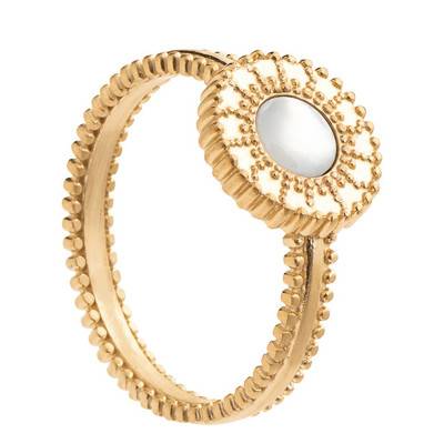 Pauline 18K Yellow Gold-Plated & Mother-of-Pearl Ring - Ana & Cha