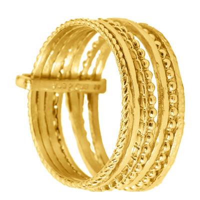 Mia Yellow Gold-Plated Ring - Ana & Cha