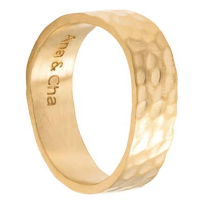 Yellow Gold-Plated Azelia Ring, Width 6 mm - Ana & Cha