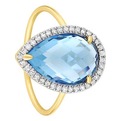 Bague Alma Diamants, Topaze & Or Jaune 750 - Morganne Bello