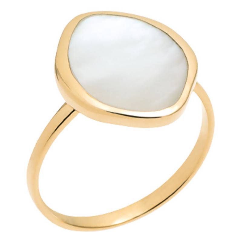 Elvire Ring in Yellow Gold-Plated & Mother-of-Pearl - Ana & Cha