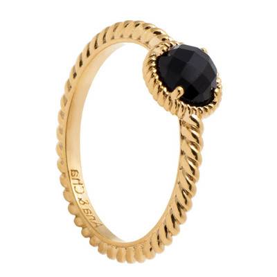 Lise Black Agate Ring - Ana & Cha