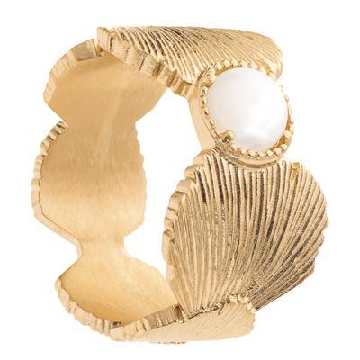18K Yellow Gold Plated Louison Ring & Moonstone - Ana & Cha