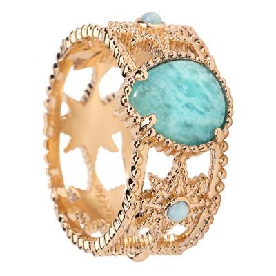 Bague Stella Amazonite plaqué or - Ana & Cha