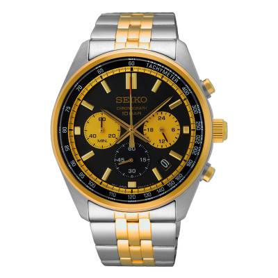 Black and Gold Men's Sport Quartz Watch SSB430P1 - Seiko