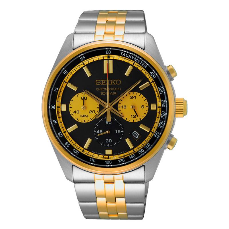 Black and Gold Men's Sport Quartz Watch SSB430P1 - Seiko
