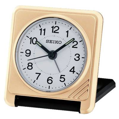 Réveil de voyage carré doré QHT015GL - Seiko Clocks