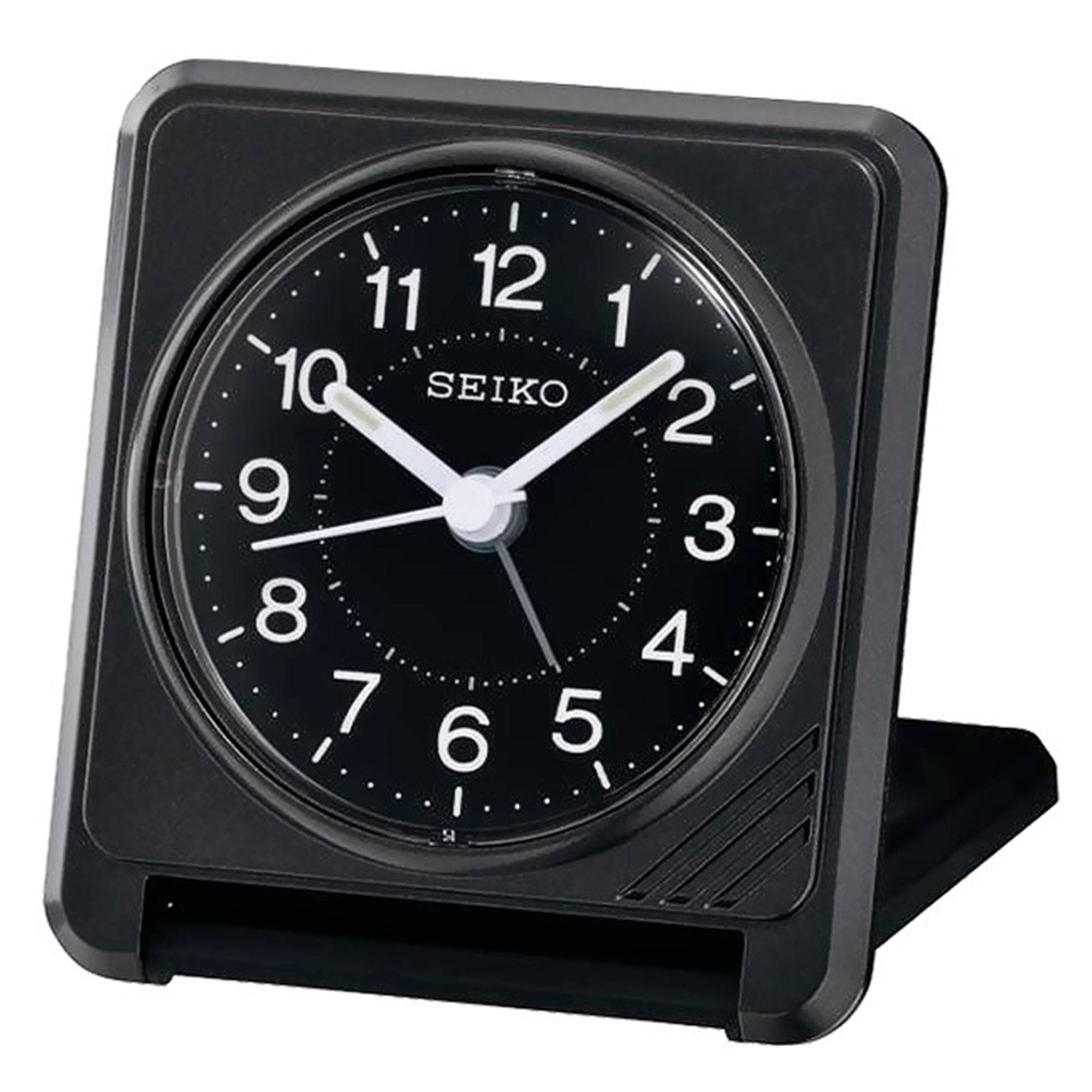 Réveil Analogique Seiko QHE194L - Alarme Avec Snooze - Éclairage Cadran - Bleu - 9.5x9.4x6.6 Cm