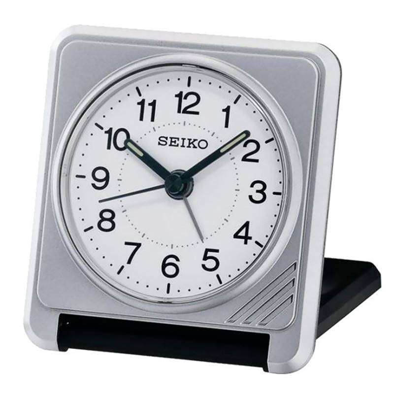 Square Travel Alarm Clock QHT015S - Seiko Clocks