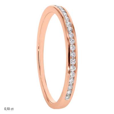 Alliance Anténore en Or Rose 750 & Diamants GSI2 0,10 à 1,60 ct - Alliantine