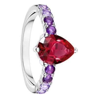 925 Silver & Multicolor Stones Heritage Glam Solitaire Ring - TR2442-477-7 - Thomas Sabo