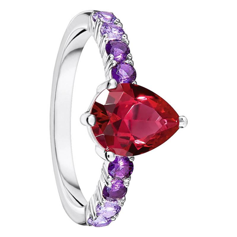 925 Silver & Multicolor Stones Heritage Glam Solitaire Ring - TR2442-477-7 - Thomas Sabo