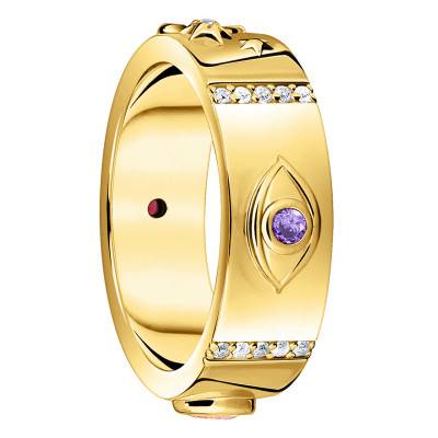 Cosmic Amulets Ring in Yellow Gold-Plated & Stones - TR2439-995-7 - Thomas Sabo