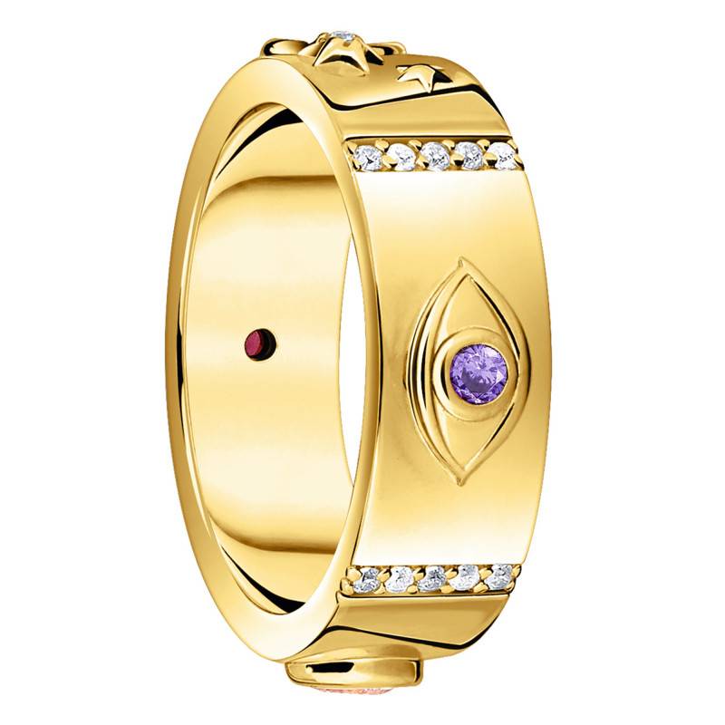 Cosmic Amulets Ring in Yellow Gold-Plated & Stones - TR2439-995-7 - Thomas Sabo