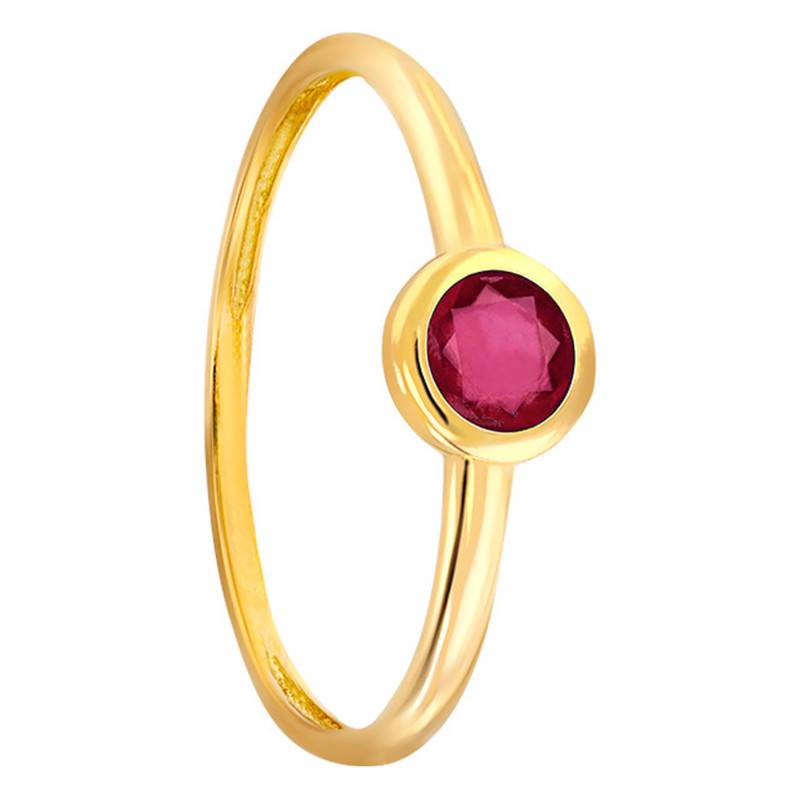 750/1000 Yellow Gold Bezel-Set 0.35 ct Ruby Solitaire Ring - Allegoria