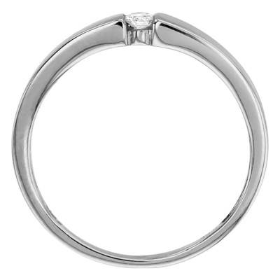 Bague Solitaire Capri, Or Blanc 375 & Diamant 0,02ct - Amore