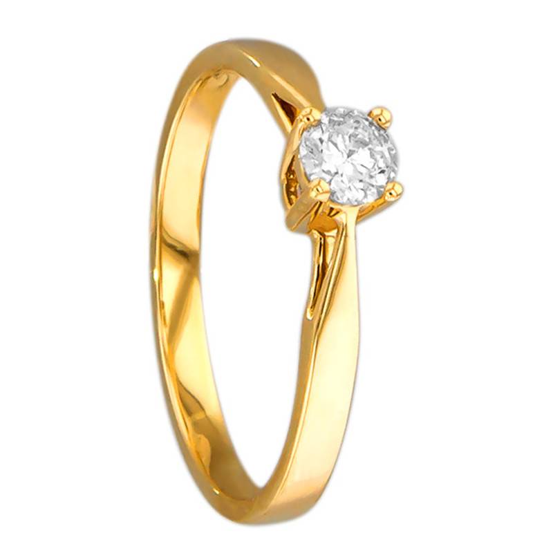 Paris 375 Yellow Gold Diamond 0.20 ct Solitaire Ring - Amore