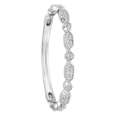 Alliance Hexagones en Or Blanc Palladié 750 & Diamants - Alliantine