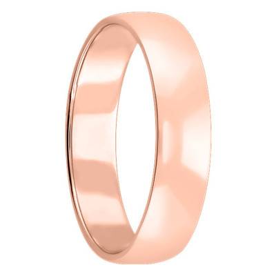 18K Rose Gold Standard Half-Dome Wedding Ring, Width 6 mm - Amore