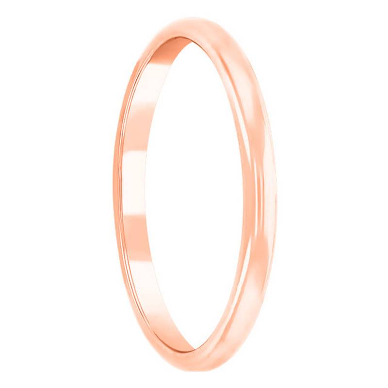 18K Rose Gold Half-Round Wedding Band, 2 mm Width - Amore