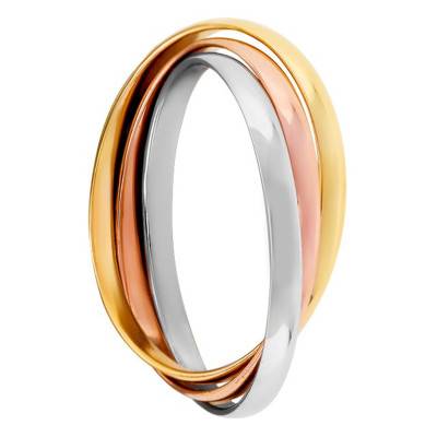 Alliance Demi-Jonc Allégée en 3 Ors 750, Largeur 2 mm - Amore