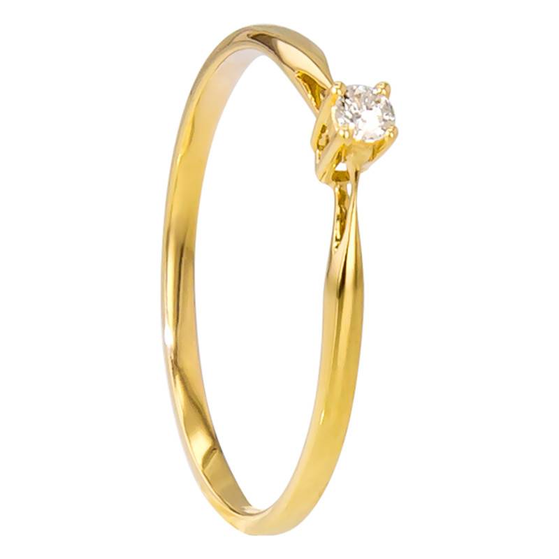 750/1000 Yellow Gold Paris Solitaire Diamond Ring 0,04 ct - Amore