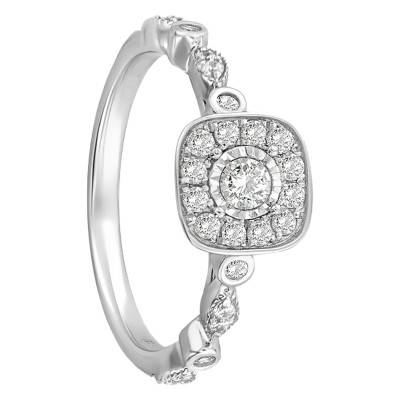 Solitaire Accompagné Isabela Diamants & Or Blanc 375 - Alliantine