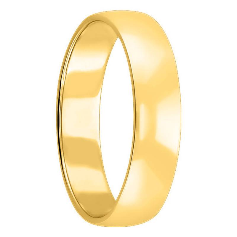 Yellow 750/1000 Gold Half-Dome Standard Wedding Ring, Width 4.5 mm - Amore