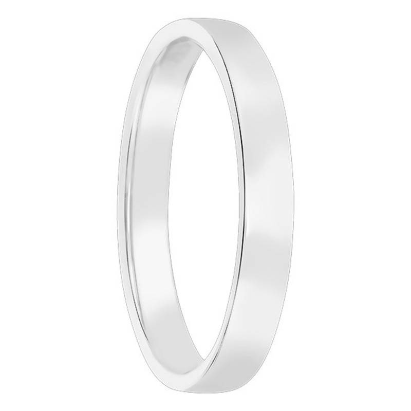 750 White Gold Half-Dome Wedding Ring, Width 3 mm - Amore
