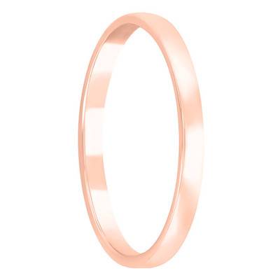 Alliance Demi-Bombée en Or Rose 750, Largeur 2 mm - Amore